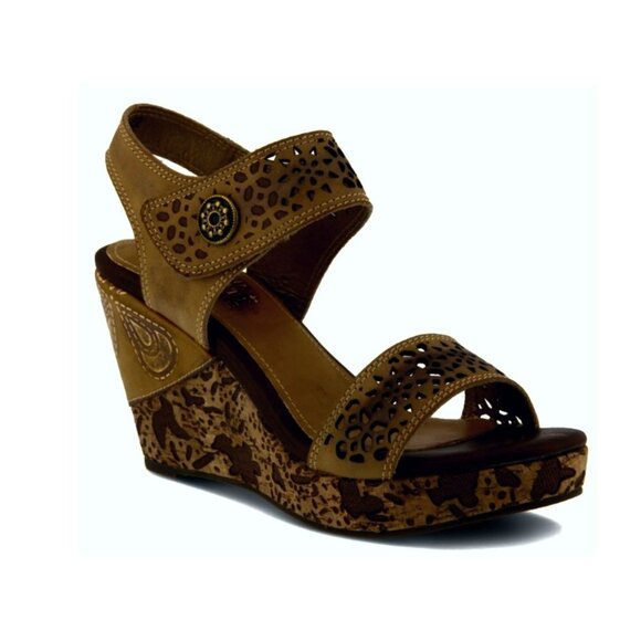 L. Artiste By Spring Step Cut Out Design Allura Wedge Sandal Women's Size 8 - Picture 3 of 12